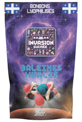 Sachet de bonbons lyophilisés - Baleines gélifiées
