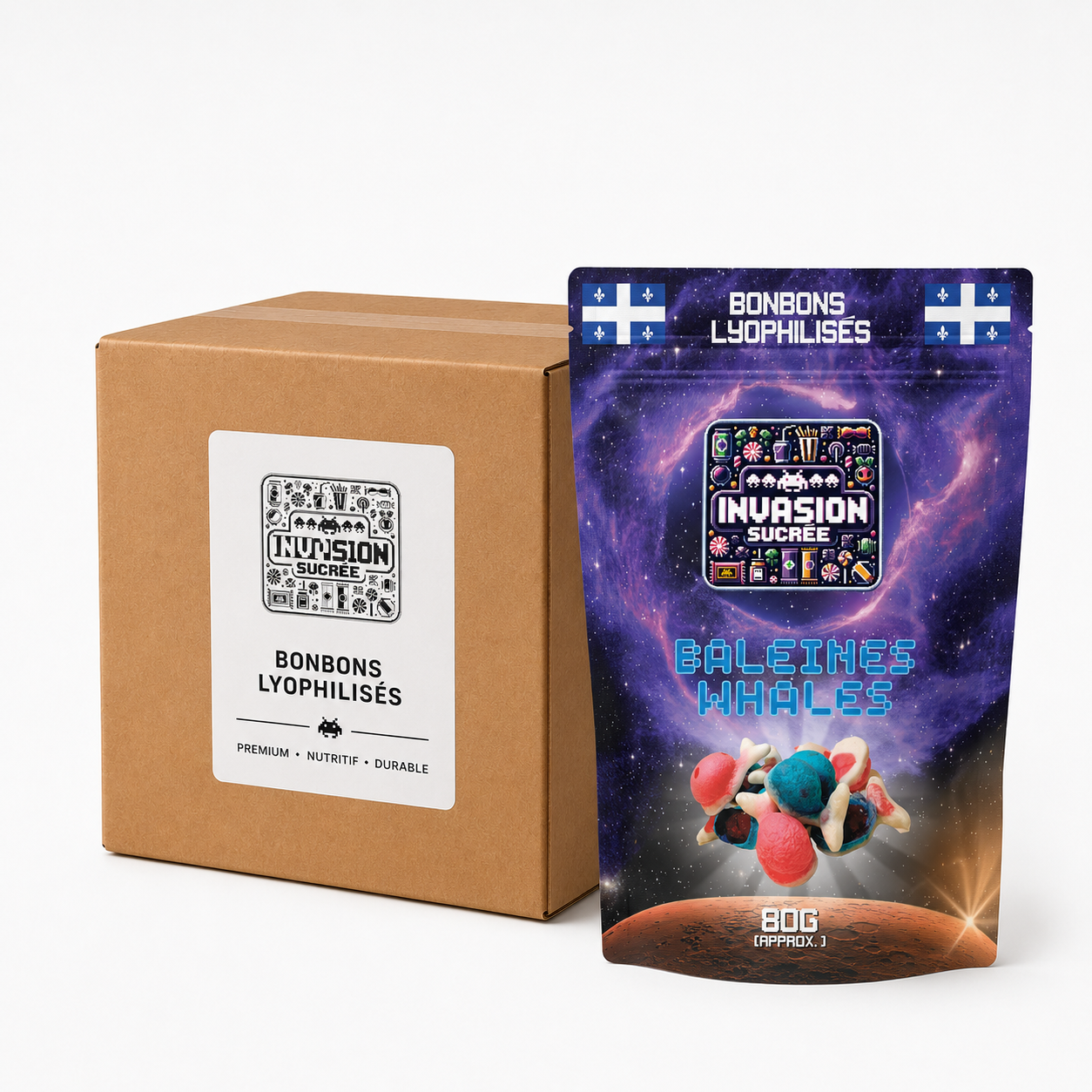 Baleines lyophilisées - boîte de 15 sachets Invasion Sucrée
