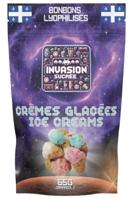 Sachet de bonbons lyophilisés - Crèmes glacées gélifiées
