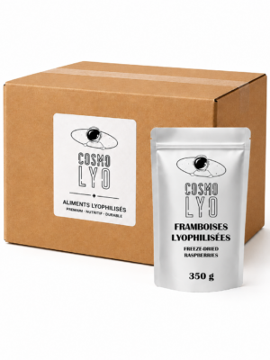 Boîte de 4 sachets de framboises lyophilisées 350g pour professionnels