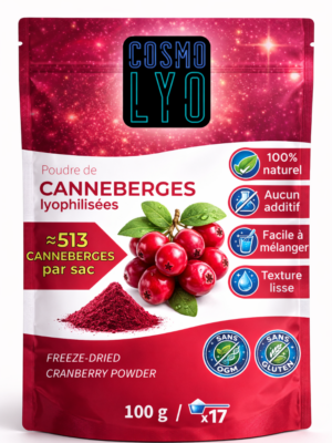 Poudre de canneberges lyophilisées 100g pour pâtisserie