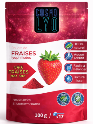 Poudre de fraises lyophilisées 100g pour pâtisserie