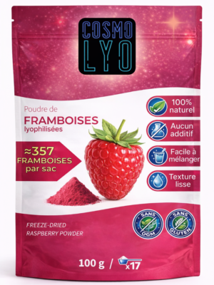 Poudre de framboises lyophilisées 100g pour pâtisserie