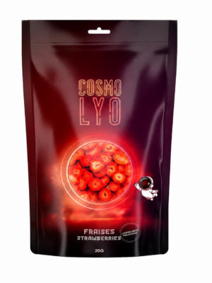 Fraises lyophilisées en tranches 20g pour vente au détail