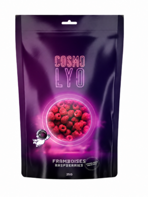 Framboises lyophilisées 25g pour vente au détail